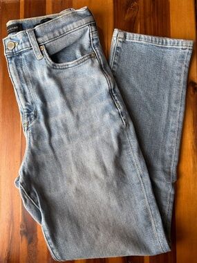 BANANA REPUBLIC Premium Denim High-Rise Straight Light Blue Wash Ankle Length
